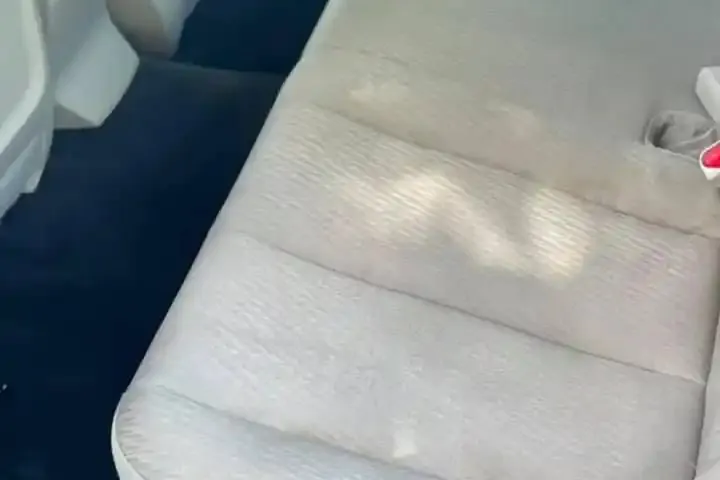 Cloth rear seat after an interior detail