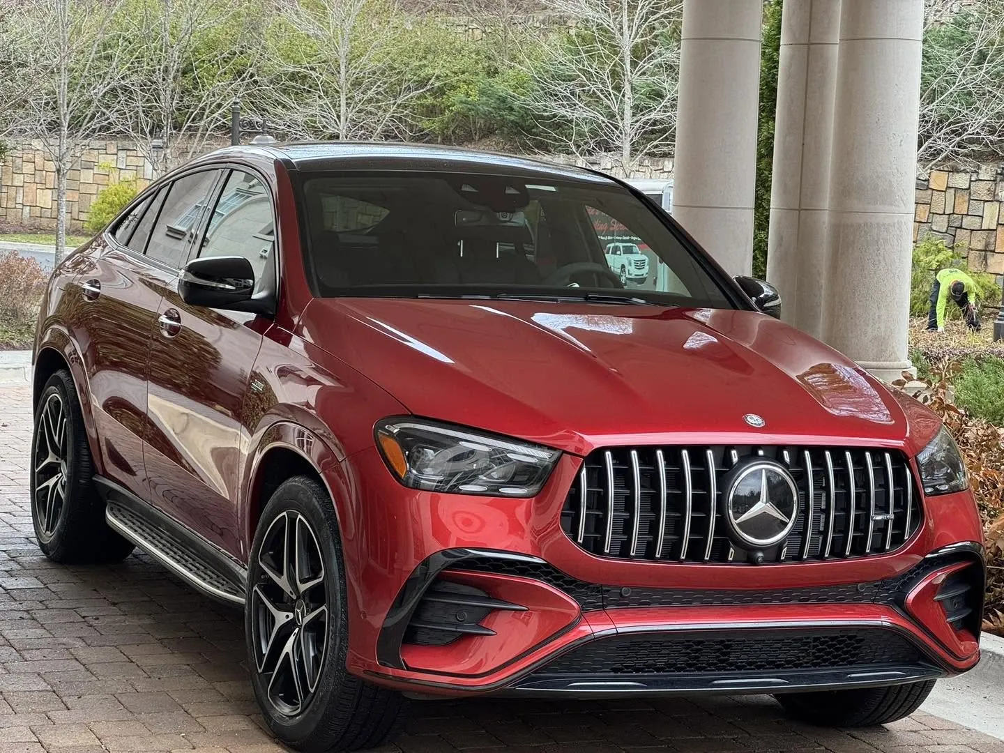 mobile car detailing: a detailed red Mercedes-AMG SUV